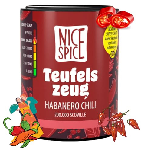 NICE SPICE Copos de chile Habanero 15 x 35 g muy picantes – definitivamente nada para principiantes