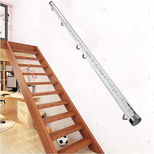 Escalera de acrílico transparente il – Pasamanos antideslizantes de montaje en pared para escalones de interior/exterior, seguro para niños mayores y discapacitados, accesorios plateados de 5,2 m