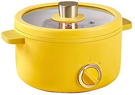 YXYLJOZ Olla eléctrica de cocción, Sartenes eléctricas antiadherentes, Olla arrocera Multifuncional portátil, Sartén eléctrica Mini de 1.5L, Cocina rápida de Fideos