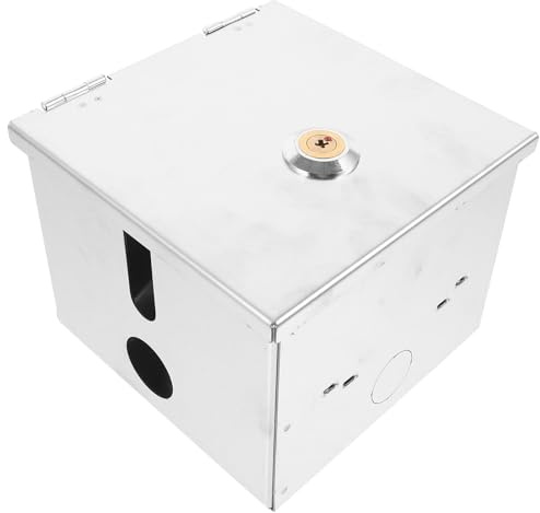 MAGICLULU Boîtier Métallique Étanche pour Prise Extérieure avec Serrure Antivol Coffre Acier Inoxydable Robuste pour Protection de Prise Électrique Extérieur Boîte de Rangement Sécurisée
