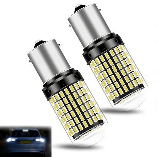 2PCS 1156 BA15S P21W LED Bulbs,5W 6000K Cool White,12V-24V DC10-30V Car Indicator Light, 50,000 Hrs Service Life,Waterproof Bayonet Bulb, Super Bright for Reverse Brake Tail Turn Signal Rear Fog Light
