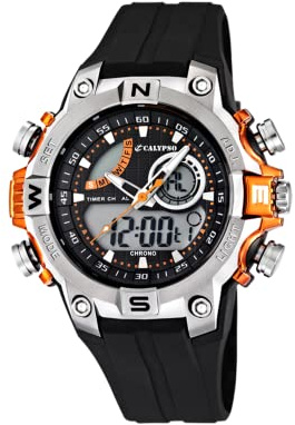 Calypso hombre K5586/4 - Reloj hombre, Analógico-Digital sumergible, alarma, cronómetro, luz, color negro