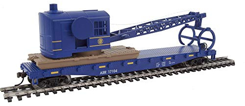 Carril H0 – Walthers Flatcar con grúa Alaska Railroad