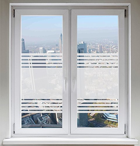 NDIGOS UG Folie für Duschkabine Bad Fensterfolie Dusche Glasdekorfolie Sichtschutzfolie Streifendesign satiniert Blickdicht - auch mit Individueller Breite - selbstklebend - matt