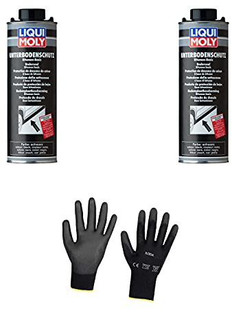 Iloda 2xOriginal Liqui Moly 1l Unterbodenschutz Bitumen schwarz 6112 Schutzhandschuhe