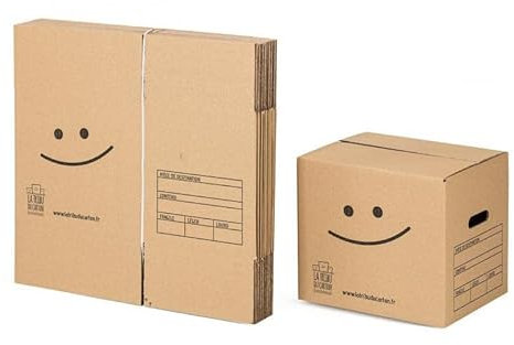 LA TRIBU DU CARTON Kit 10 cartons à livres avec poignées