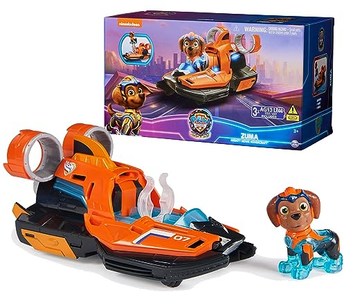 Paw Patrol: The Mighty Movie, Toy Jet Boat with Zuma Mighty Pups Action Figure, Lights and Sounds, Kids Toys for Boys & Girls 3+
