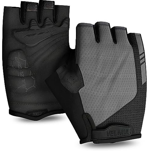 VELMIA Fahrrad Handschuhe Sommer I Mit Ausziehhilfe, Grip Print und Reflektor für Maximalen Komfort und Sicherheit I fahrradhandschuhe damen & fahrradhandschuhe herren, fahrradzubehör mtb