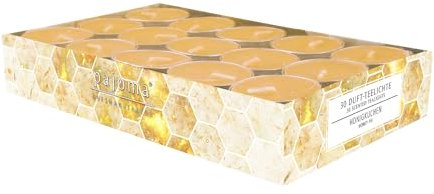 pajoma® Candele tealight, 30 pezzi, torte al miele, profumate in involucro di alluminio, durata circa 4 ore, altezza 1,5 cm, diametro 3,5 cm, qualità premium, decorazione, gastronomia, attività