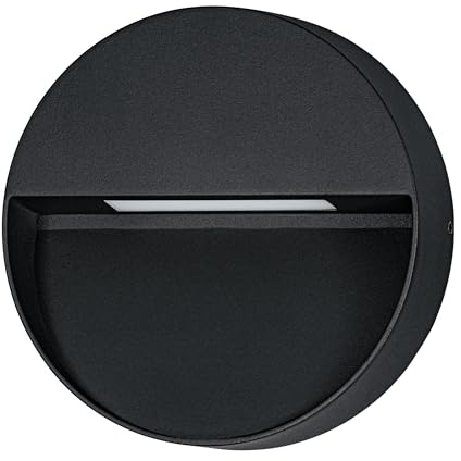 EGLO LED Wandlampe außen Maruggio, Außenbeleuchtung Hauswand | runde Außenleuchte, Außenwandleuchte aus Aluminium in Schwarz, Wand Außenlampe, Lichtfarbe warmweiß - kaltweiß, IP65