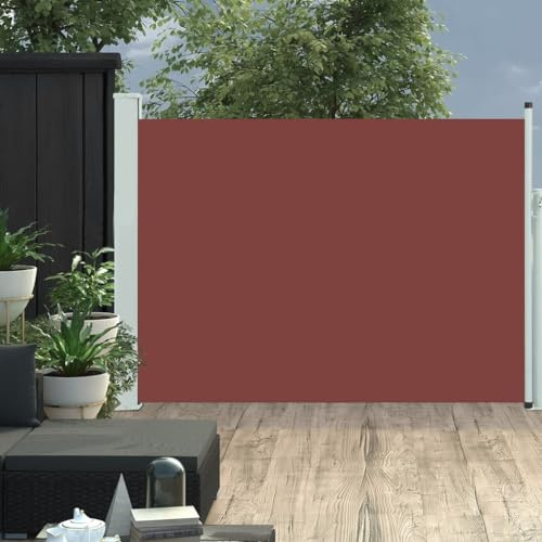 MNISDFL Toldo lateral para balcón, protección visual, 100 x 500 cm, color marrón