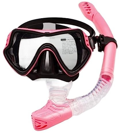 Taucherbrille Schnorchelset, Trockenoberteil, Schnorchelmaske, Schnorchelausrüstung, Tragbare Antibeschlag-Tauchmaske Und Schnorchelset Tauchmaske (Color : Rosa, Size : 40 * 15 * 20cm)