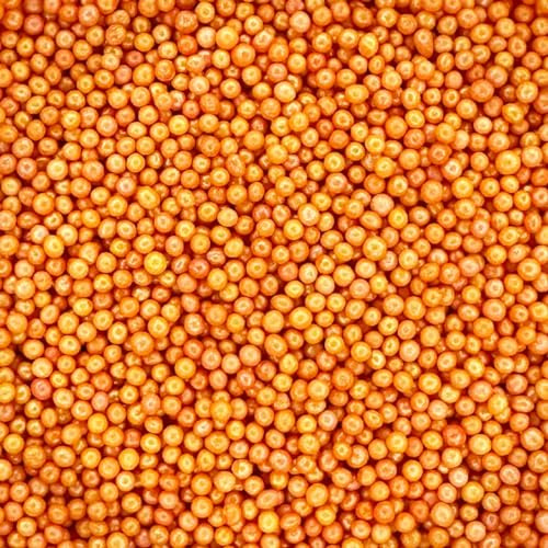 A Pinch Of - 100s and 1000s - Orange Glimmer Cake Topper Sprinkles - 30g Edible Shimmer Ball Cupcake Decorations - Weddings, Christenings & Halloween Parties