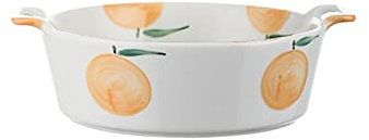 Plat à Four 6.6in Panneau de cuisson rond motif de fruits de cuisson avec poignée cuisson cuisson de pommes de terre cuite au four micro-ondes four à micro-ondes Cuisine coffre-fort bol de cuisson Pla