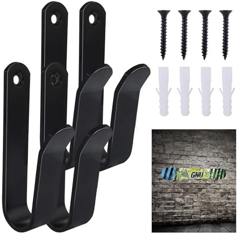 EclipseGuard 4 Stück Snowboard Wandhalterung, Skateboard Wandhalterung | Platzsparenden horizontalen Aufbewahrung von Boards, für Snowboard Skateboard Longboard und Surfbretter