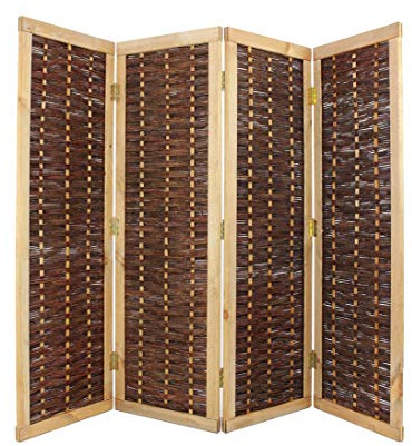 Weiden Paravent als Raumteiler 4teilig mit 180x240cm, mobiler Sicht- und Windschutz von bambussi.com