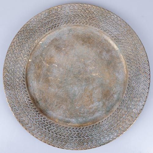 Set 6 Sottopiatto Ø 33 cm, decoro spiga anticato