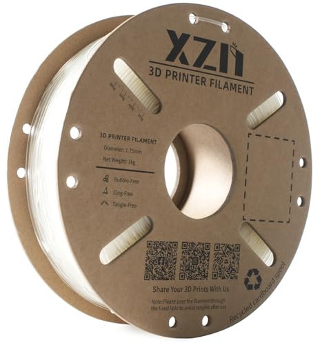 XZN TPU Filament 1.75mm für 3D-Drucker, 95A TPU Flexibel Filament 3D Drucker Filament 1kg Spule, TPU Transparent