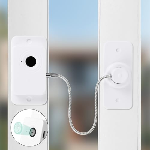 Vicloon Kühlschrank Schloss mit Fingerabdruck, Kindersicherung Ohne Bohren mit Klebstoff, Fenstersicherung Kinder, Usb-Laden, Kühlschrankschloss für Gefrierschrank, Waschmaschine, Schränke, Schubladen