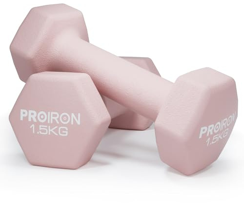 PROIRON Hantlar, neopren-hantelvikter på 1–10 kg, weights för hem gym, hantel för män och kvinnor, träning, tyngdlyftning, konditionsträning, som säljs i par eller i en uppsättning