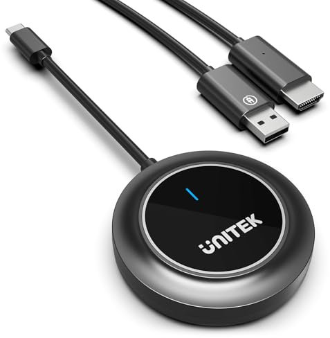 Unitek Trasmettitore e Ricevitore HDMI Wireless 5G, Adattatore Estensore HDMI Senza Fili 1080P per TV Monitor, Mirroring Schermo da iOS Android Windows MacOS
