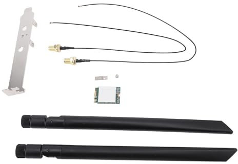 BT WiFi Card with 1200Mbps Speed, 2.4GHz 5GHz WiFi, M.2 Interface for Wins 7 8 10 11, for Linux (Built in Antennae) (External Antennae) (External Antennae Bracket)