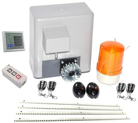 EDEDE Moteur Portail Coulissant Ouvre-Porte coulissante Automatique, opérateur électrique, Kit de sécurité for Porte de Machine à Roues avec Cadre en Acier de 4m, 600kg(Kit2)