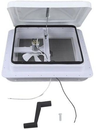 DIKAMAN Aspiratore, Ventilatore da tetto universale for camper da 14 pollici con la reversibile da 12 V for accessori for dispositivi di ventilazione for camper per bagno a soffitto