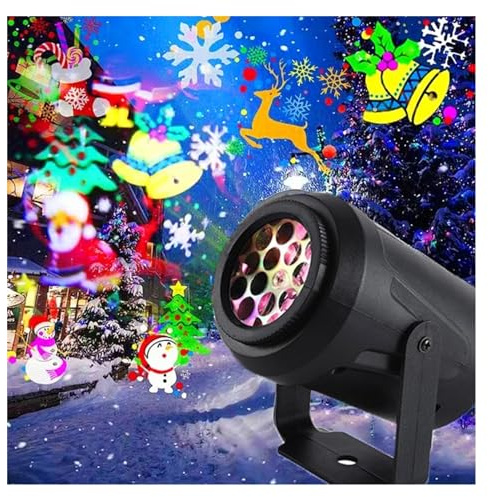 Proiettore di Natale a LED, 16 luci for proiettori a LED con motivo Decorazioni natalizie Lampada da esterno impermeabile Faretto da neve Proiettore da palcoscenico for Capodanno Illuminazione notturn