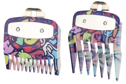 2 Pcs de Guía Juego de Peine Guía Compatible con Wanl Cortapelos, Plásticos Peines Maquina Cortar Pelo Compatible, Cubierta Protectora Cortadora, Peine de Peluqueria Profesional (Versión de graffiti)