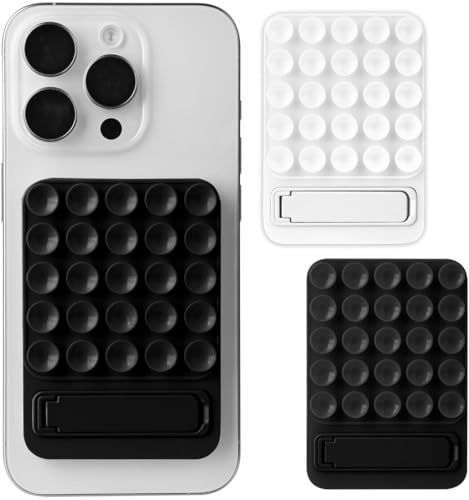 THQAE Supporto Telefono Autoadesivo Ventosa in Silicone, Supporto Cellulare Ventoso, Porta Telefono Antiscivolo, Compatibile con Smartphone per Visione Verticale e Orizzontale (Grigio e Bianco)