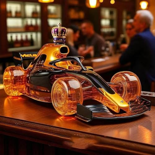 300ML Carafe A Decanter Whisky Statue Sculpture - Carafe À Whisky En Verre 3D Sculptée En Forme De Voiture De Course, Bouteille De Vin Vide Originale Et Créative Sur Le Thème De L'automobile(#)