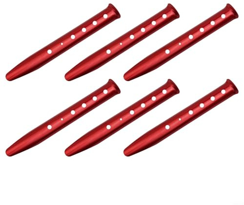 Yhenlovtt 6 x U-förmige Sand- und Schnee-Zeltheringe mit 6 Löchern, 31 cm Aluminiumlegierung, Zeltheringe für Strand, Outdoor, Camping und Wandern, Blau