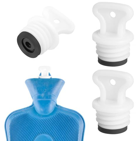 Kichvoe 2Pcs Hot Water Bottle Stoppers Leakproof Rubber Sealing Plugs Small Replacement Caps for Hot Water Bags with 0.7 Inch Thread Screw for Home and Travel Use
