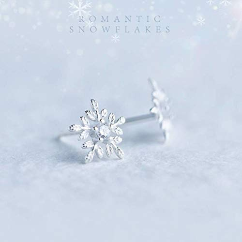 ZCCZJS Örhängen för kvinnor, S925 örhängen mode små snöflinga diamantörhängen kvinnliga koreanska söta blommaörhängen juvelryarrings