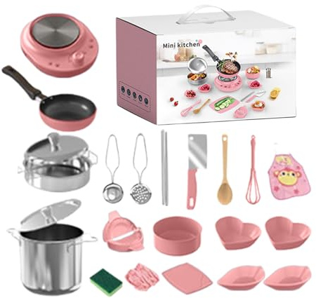Accesorios Cocina Juguete – Batería Cocina Segura, Set Utensilios Infantiles, Herramientas Educativas | Desarrollo Motricidad Fina para Juego Restaurante, Aprendizaje Infantil