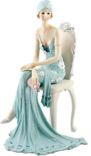 Widdop 58379 Dekofigur Lady auf dem Stuhl Broadway Belles, 25 x 14 x 14 cm