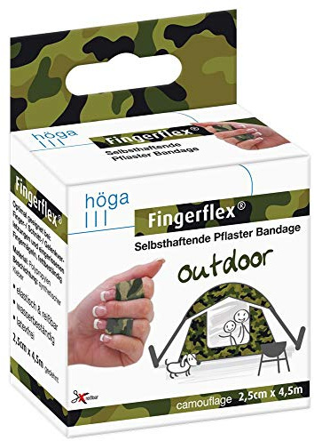 Fingerflex kamouflage, 2,5 cm x 4,5 m lång, självhäftande plåster bandage/fingerband, 1-pack (1 x 15 g)