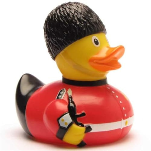Duckshop I Badeente Guardsman I Quietscheente London I L: 7,5 cm I Quietscheentchen I Geschenk für England-Fans I Präsent Sammler