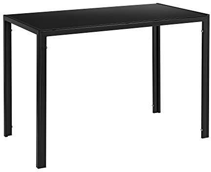 [en.casa] Esstisch 105x60x75cm Tischplatte aus Glas Schwarz