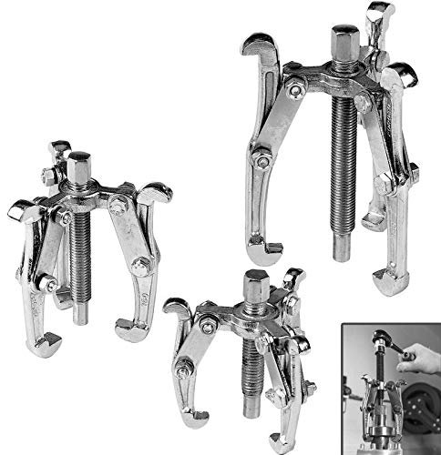 Juego de 3 extractores 75, 100 y 150 mm para extraer poleas, rodamientos, cojinetes, engranajes