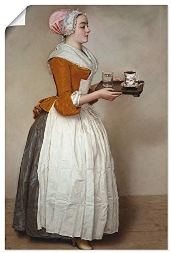 ARTLAND Wanddeko Poster & Kunstdrucke Wandposter 40x60 cm Rokoko Kleid Damen Frau Serviertablett Kakao Schokolade Das Schokoladenmädchen 1744/45 Kunst Jean Etienne Liotard T6IH