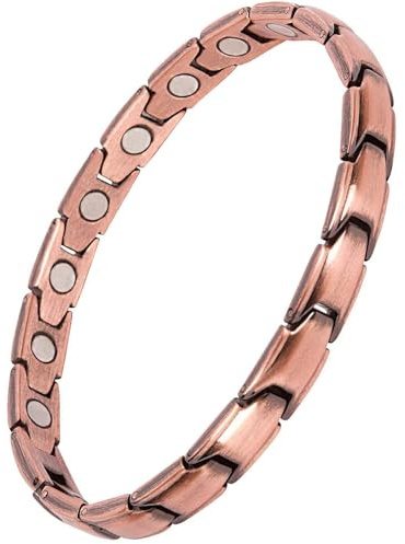 Feraco Copper Bracelet for Women Hand Forged 99.99% Pure Solid Copper Magnetic Bracelets with Pro Neodymium Magnets