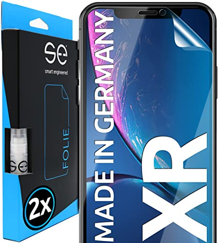 2x se® 3D SCHUTZFOLIE Transparent für Apple Iphone XR,Selbstheilend, 100% Fingerabdruck & FaceID kompatibel, einfache blasenfreie Installation, Ultra-Klar, Stoß-Kratzfest, aus Deutschland