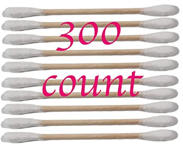 Lot de 300 cotons-tiges en bois 100 % coton