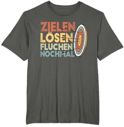 Bogenschiessen Bogensport Zubehör Pfeil und Bogen Zielscheibe Bogensport Archer Bogenschütze Bogenschießen T-Shirt für Damen und Herren, Schwarz, Unisex, Vintage, Kurzarm, Klein