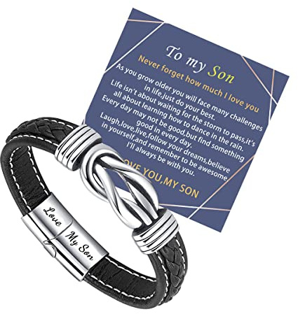 To My Son/Grandson/Husband/Boyfriend/Uncle/Nephew/Man/Brother Bracelet,braided leather bracelet for Son/Grandson/Husband/Boyfriend/Uncle/Nephew/Man/Brother Christmas Gifts,Bracelet Gifts for men