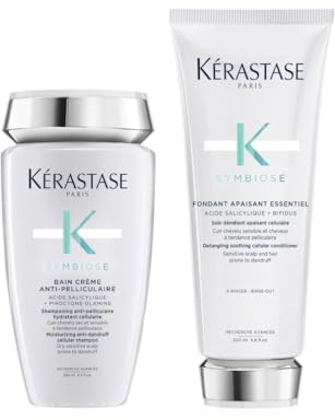 Kérastase, Symbiose, Anti-Schuppen Pflegeroutine mit Shampoo und Pflegespülung, Für empfindliche, trockene und schuppige Kopfhaut