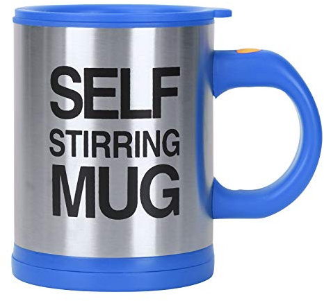 Taza Eléctrica Autoagitadora De Acero Inoxidable Lazy Automatic Coffee Tea Milk Mixing Cup para Chocolate, Té O Cacao-Blue