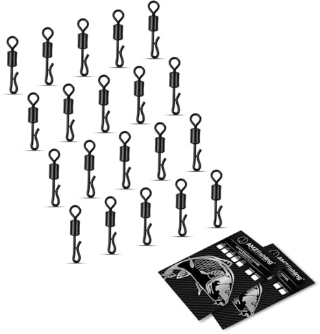 NEU AMZfishing® 20x Quick Change Swivel | Schnellwechsel Wirbel | Karpfen Wirbel | Karpfenwirbel | Carp Swivels | Carp Swivel | Angeln Wirbel | Angelwirbel (20, b: #7)